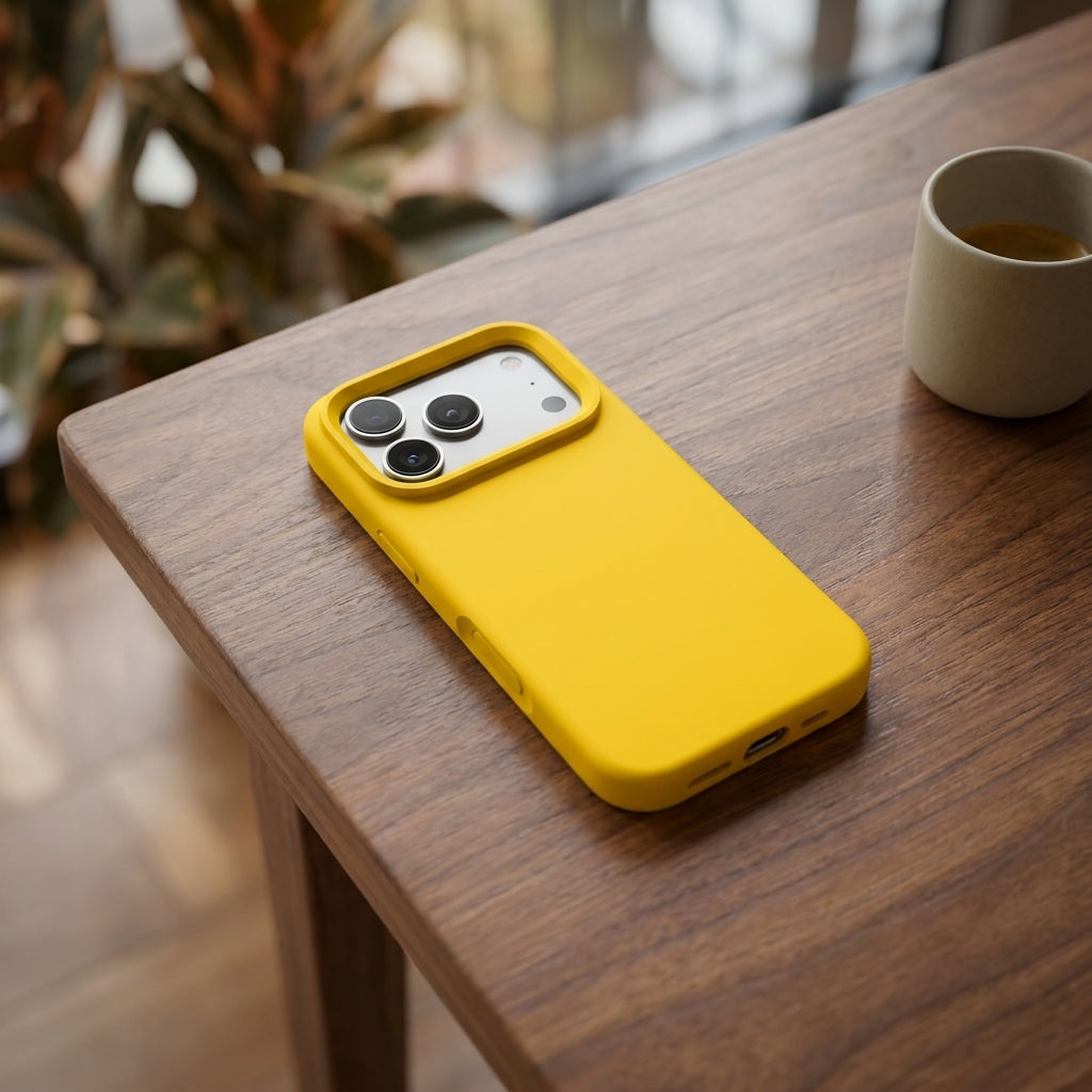 Premium Liquid Silicone iPhone Case – Open Camera – Sunflower