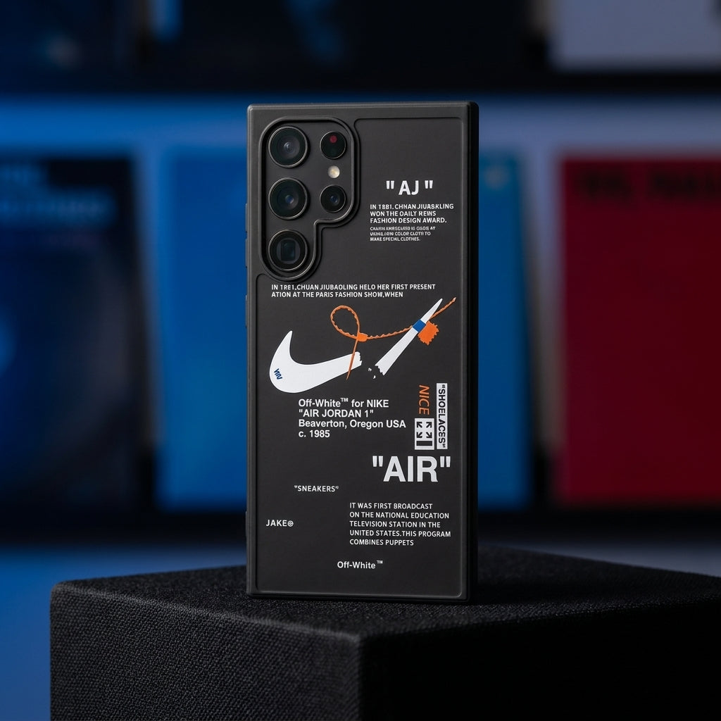 Nike x Off White inspired Streetwear Galaxy Case – Black