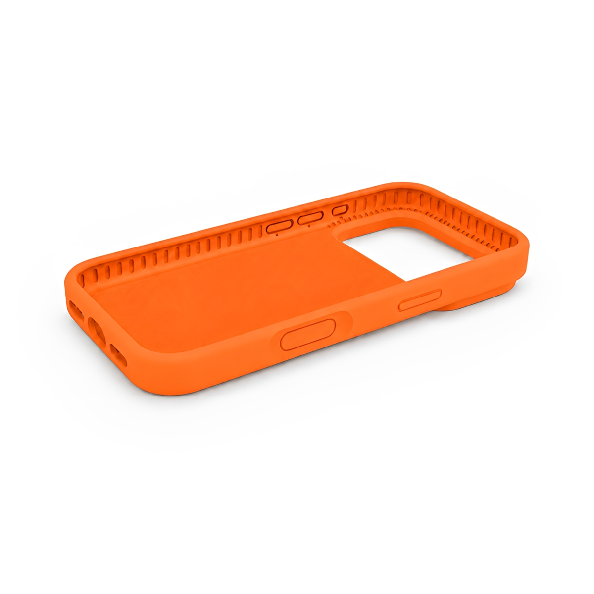 Premium Liquid Silicone iPhone Case – Open Camera – Tangerine