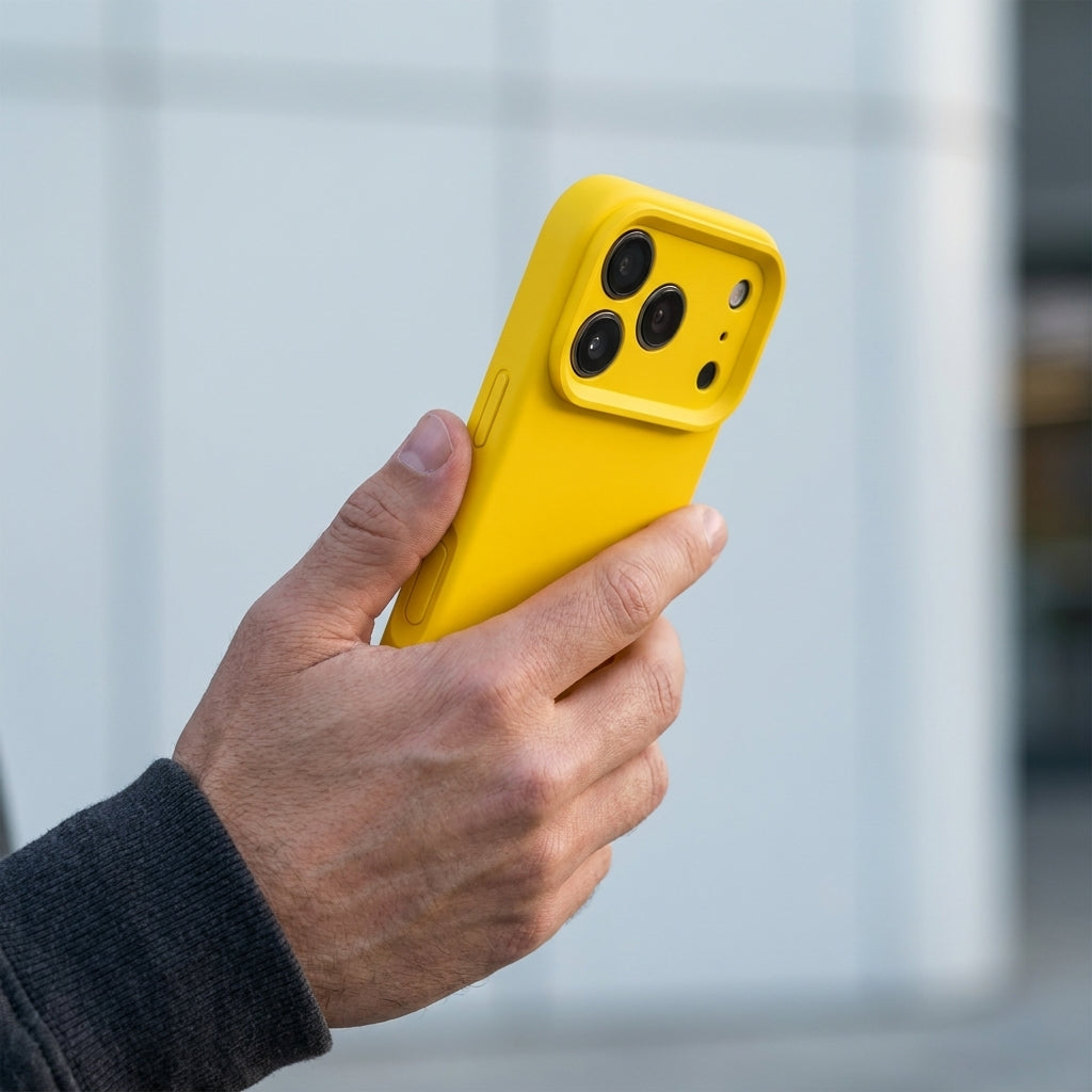 Premium Liquid Silicone iPhone Case – Precision Camera – Sunflower