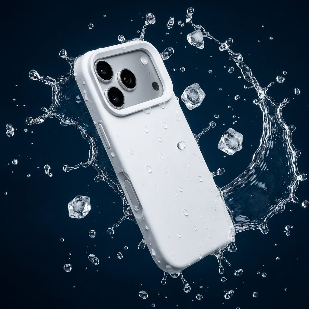 Premium Liquid Silicone iPhone Case – Open Camera – White