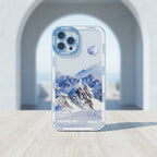 Blue Snow Mountain Aesthetic iPhone Case – lifestyle view 2