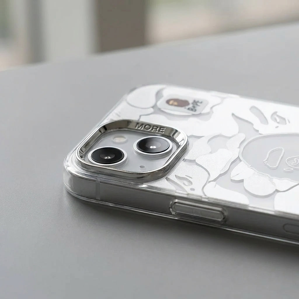 APE Silver Camo Limited iPhone Case - White