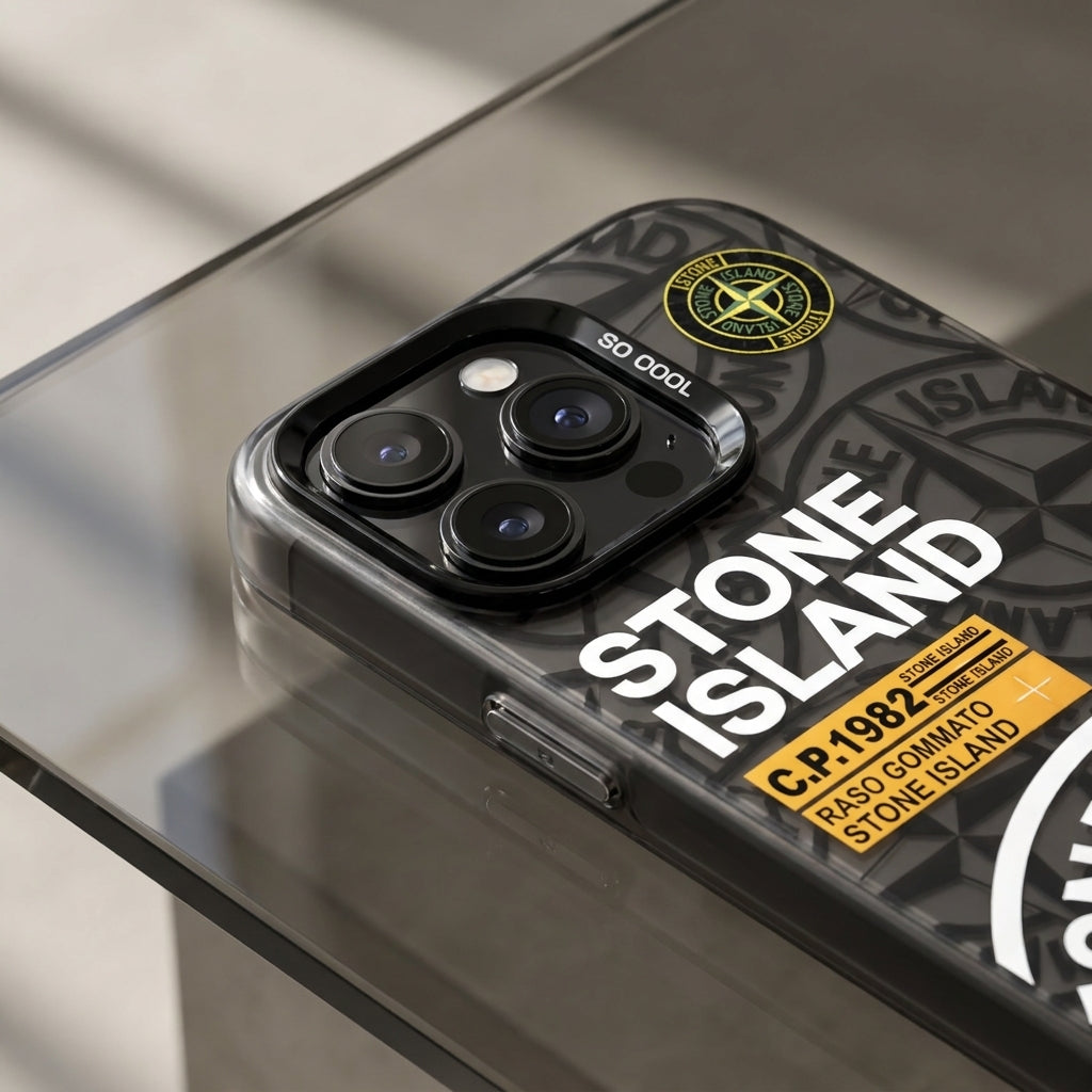 Stone Island Compass Graphic iPhone Case - Black
