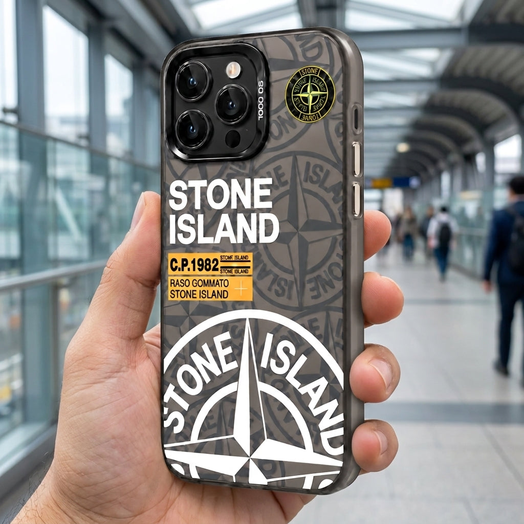 Stone Island Compass Graphic iPhone Case - Black