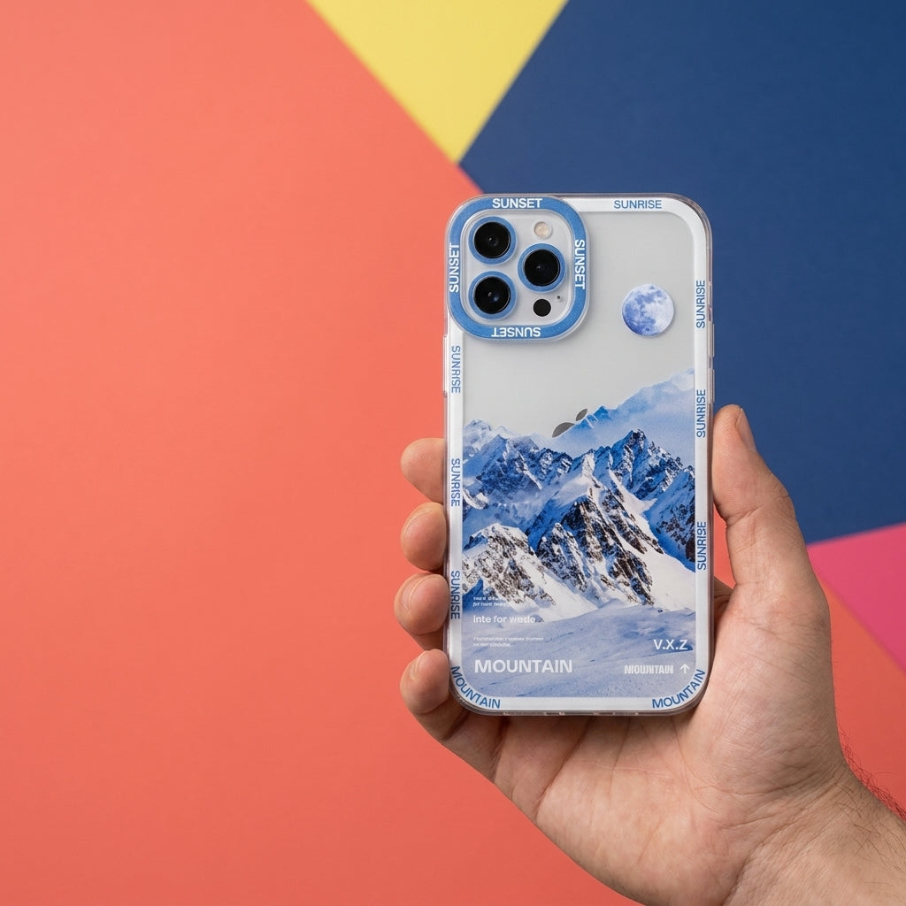 Blue Snow Mountain Aesthetic iPhone Case
