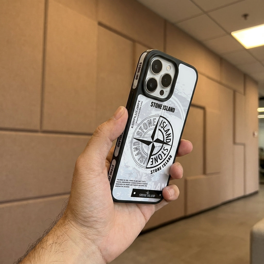 Stone Island Hypebeast Designer iPhone Case - White