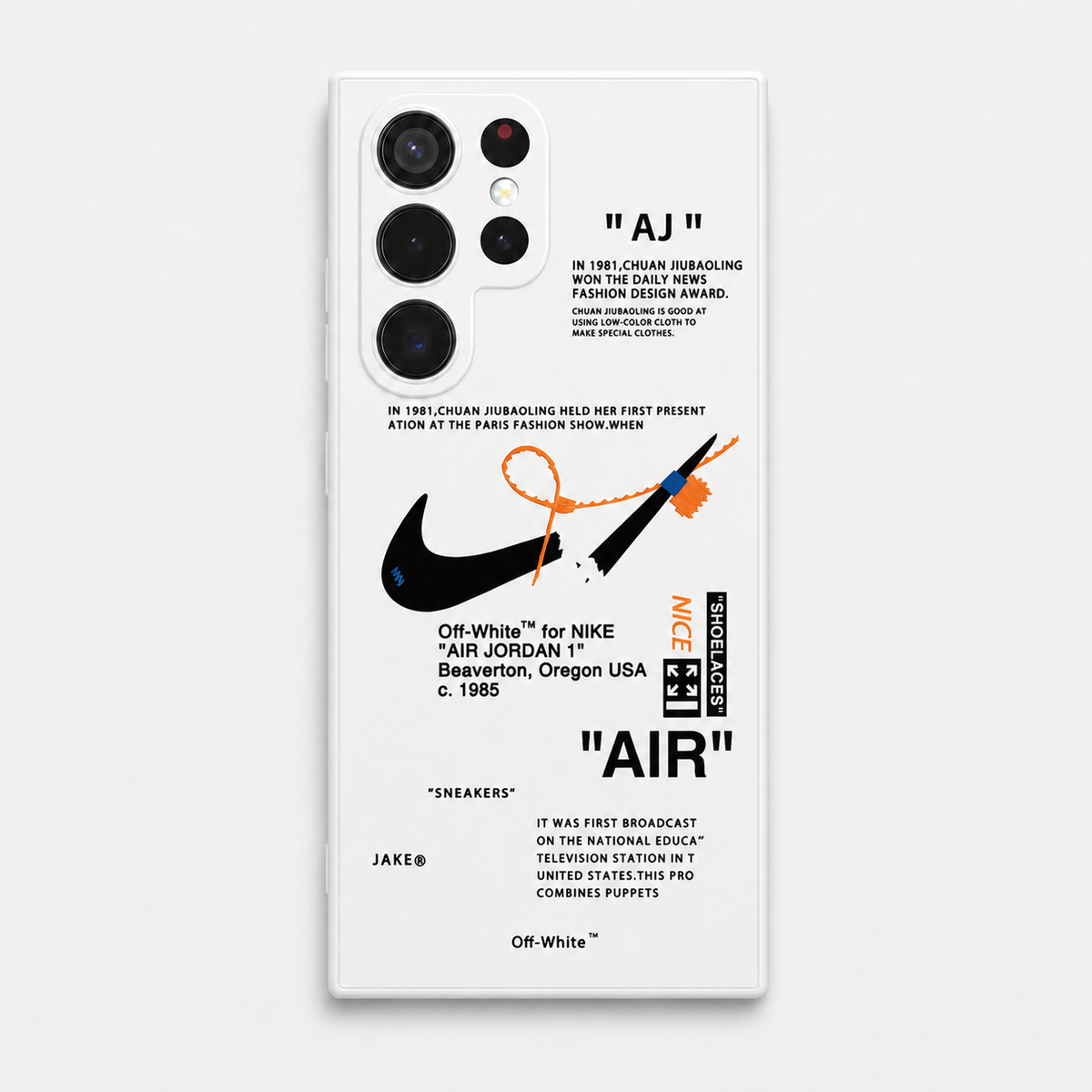 Nike x Off White inspired Streetwear Galaxy Case – White