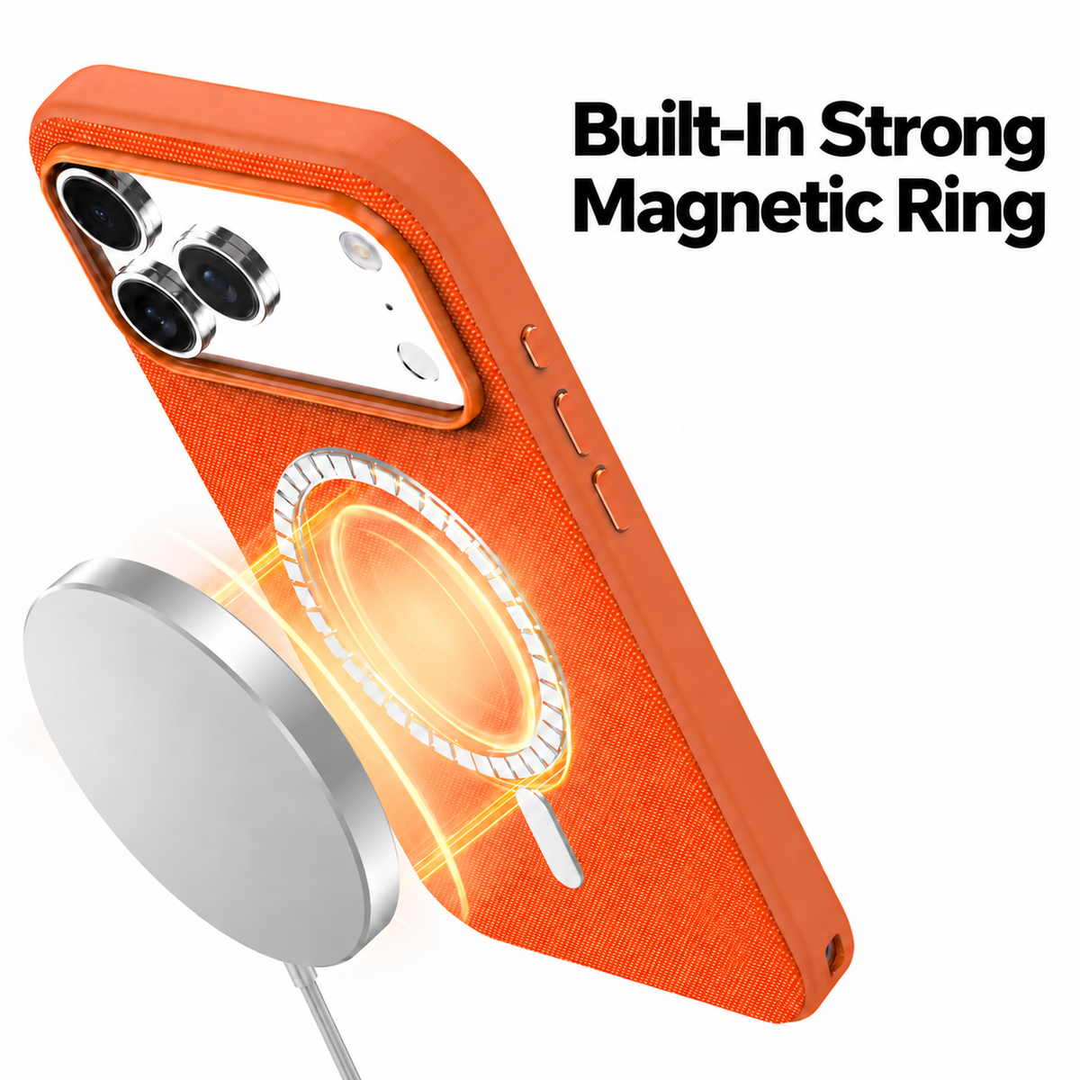 Technical Woven Fabric MagSafe iPhone Case - Orange