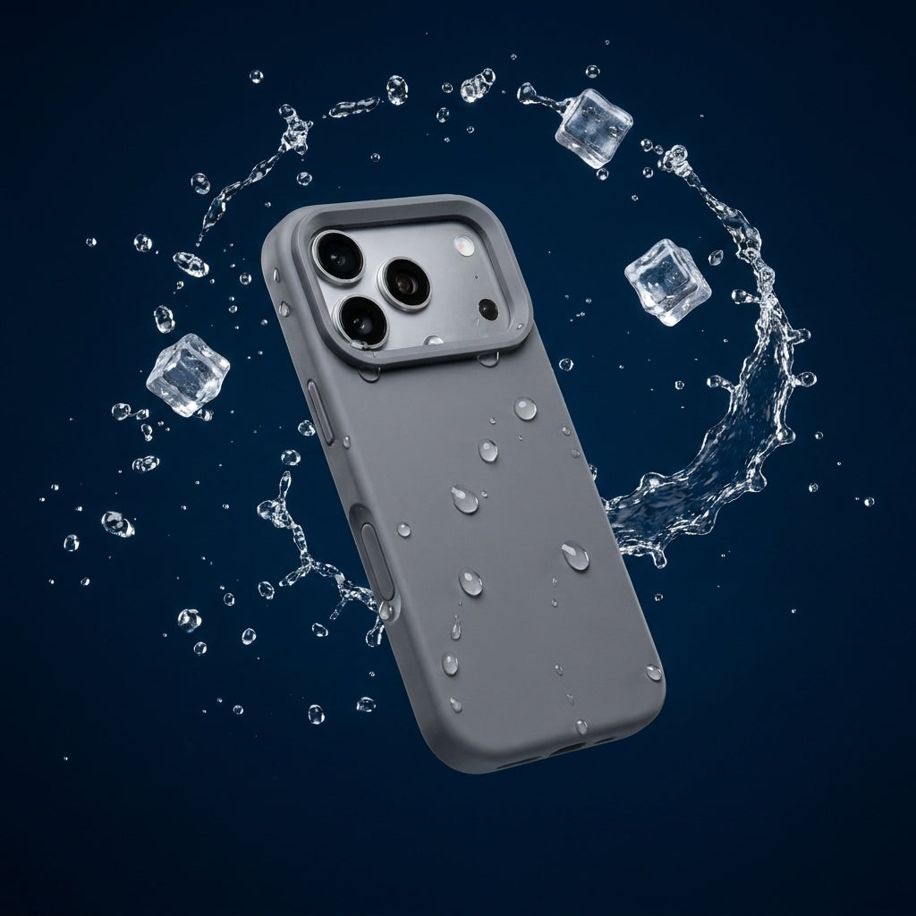 Premium Liquid Silicone iPhone Case – Open Camera – Charcoal