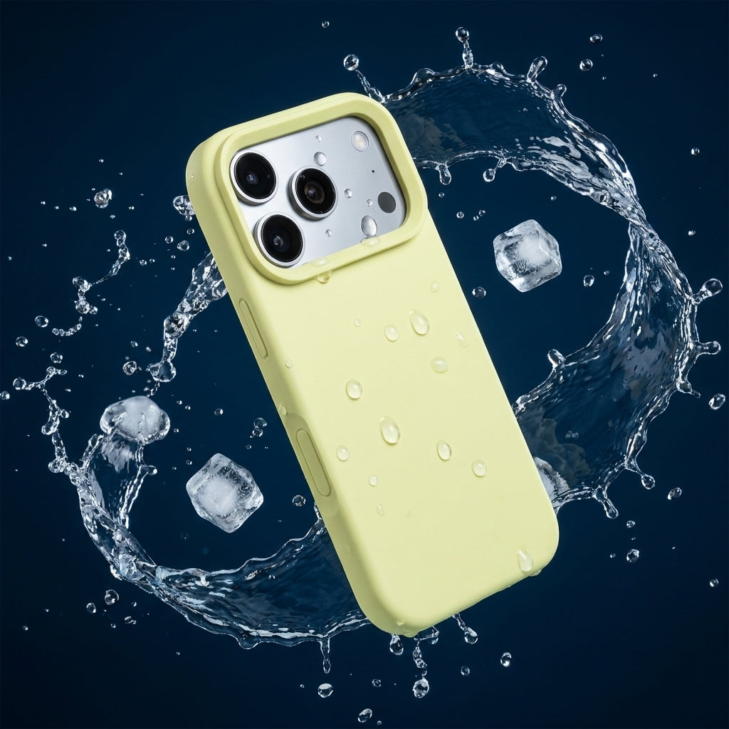 Premium Liquid Silicone iPhone Case – Open Camera – Milk Yellow