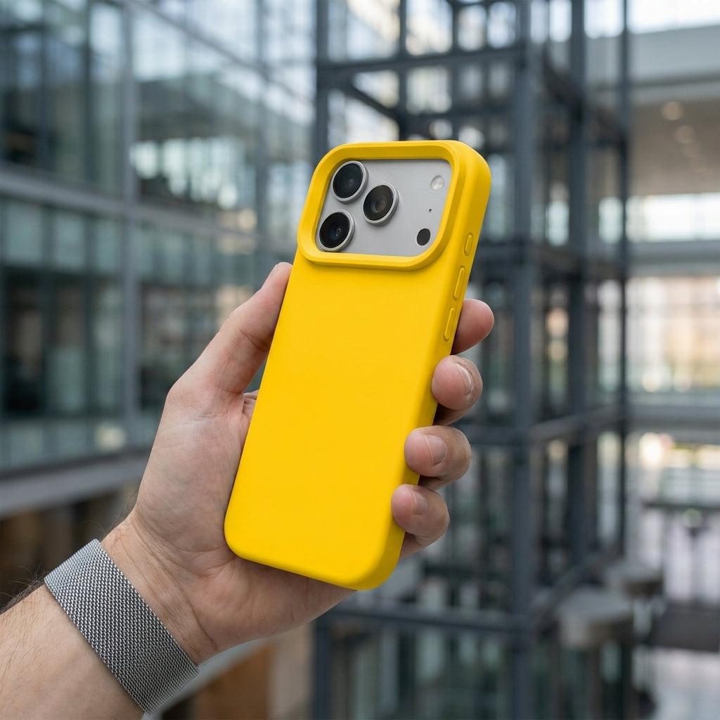 Premium Liquid Silicone iPhone Case – Open Camera – Sunflower