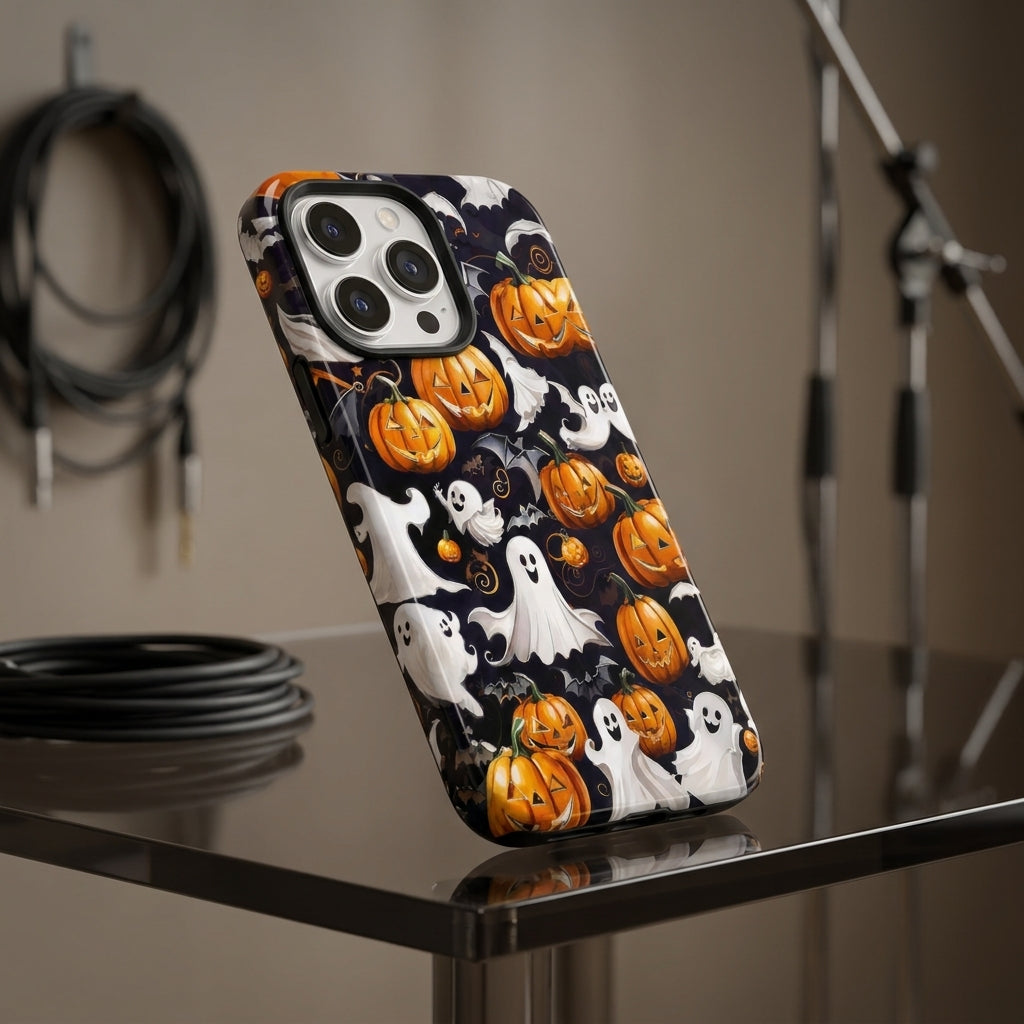 Pumpkin Parade Matte Glass MagSafe iPhone Case – lifestyle view 5