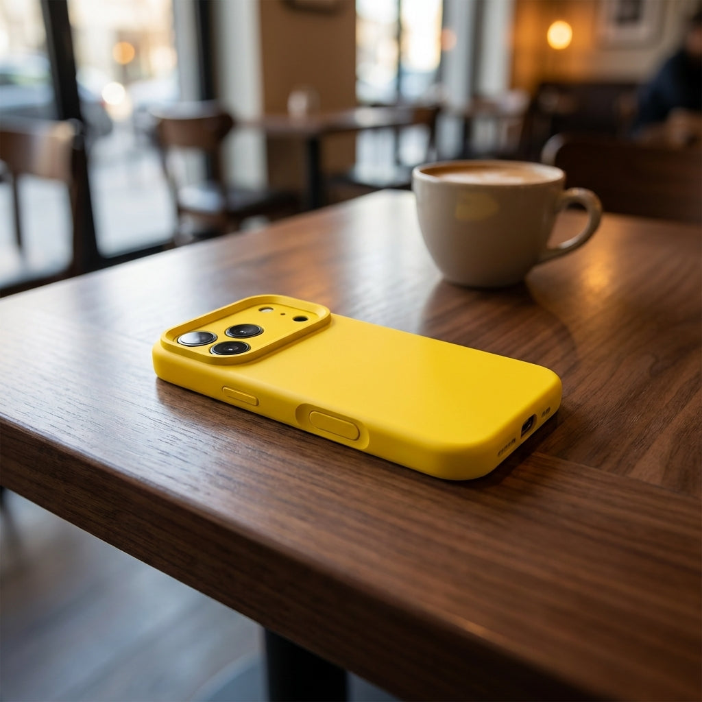 Premium Liquid Silicone iPhone Case – Precision Camera – Sunflower