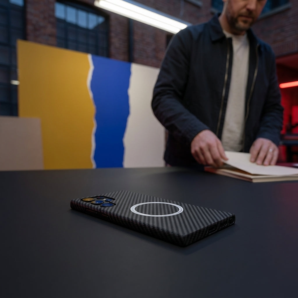 Matte Carbon Fiber Magnetic Galaxy Case