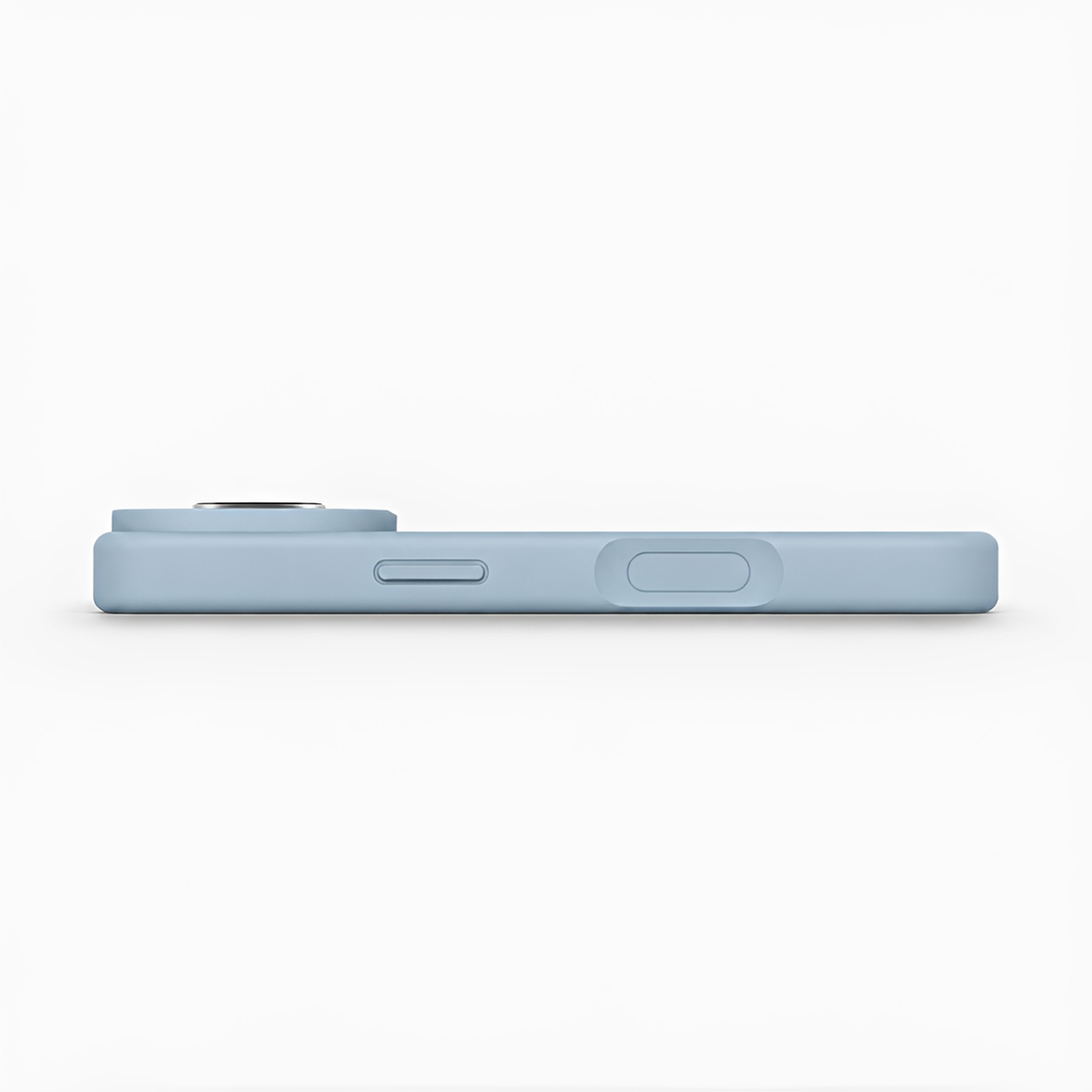 Premium Liquid Silicone iPhone Case – Open Camera – Blue Gray