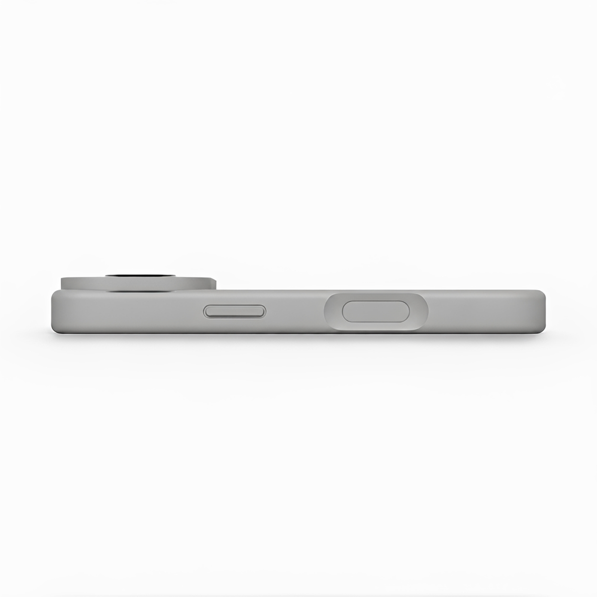 Premium Liquid Silicone iPhone Case – Open Camera – Rock Gray