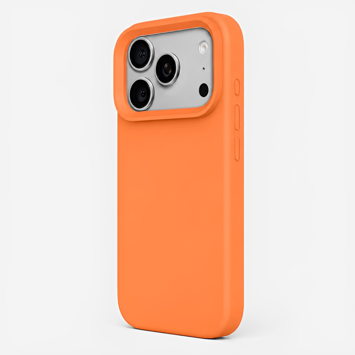 Premium Liquid Silicone iPhone Case – Open Camera – Tangerine