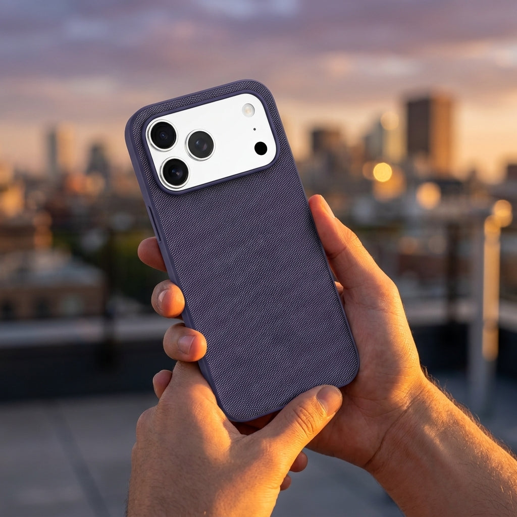 Tech Fabric Texture MagSafe iPhone Case - Purple