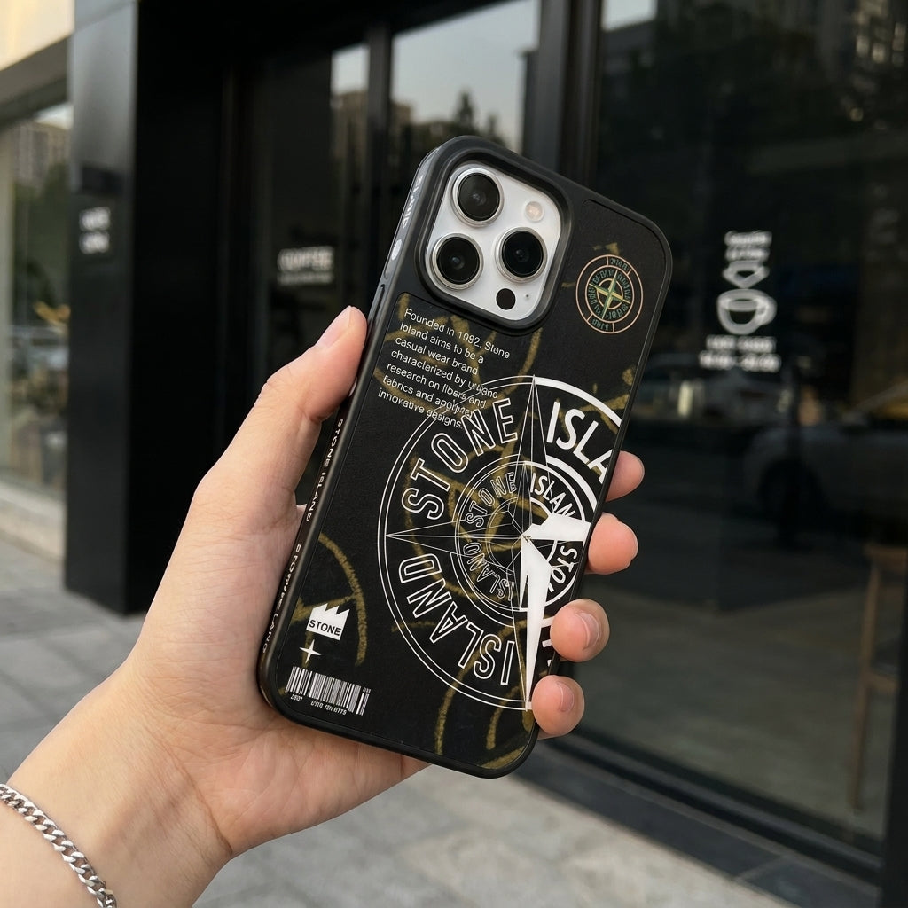 Stone Island Hypebeast Designer iPhone Case - Black