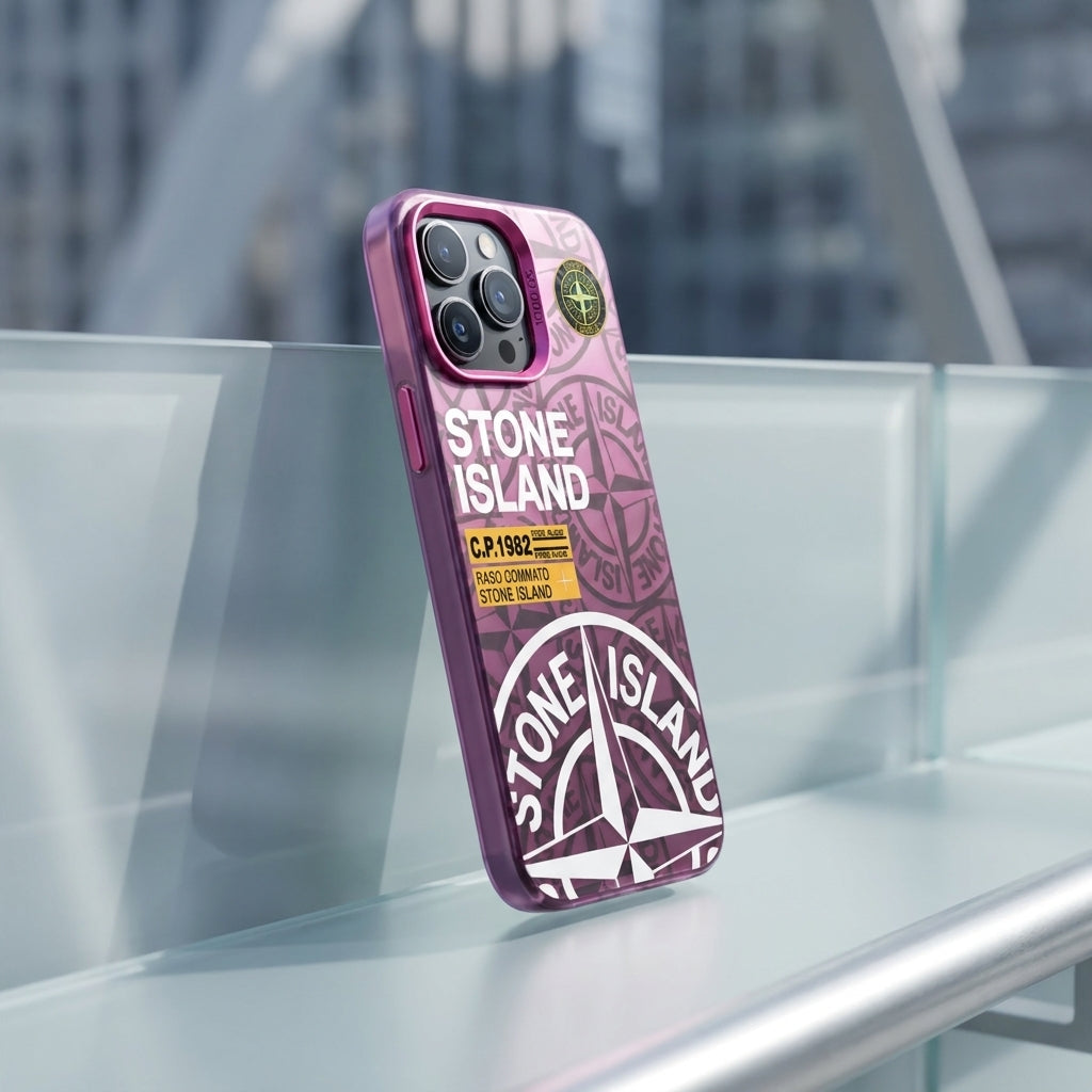 Stone Island Compass Graphic iPhone Case - Purple