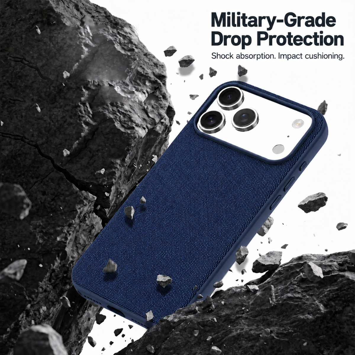 Technical Woven Fabric MagSafe iPhone Case - Blue