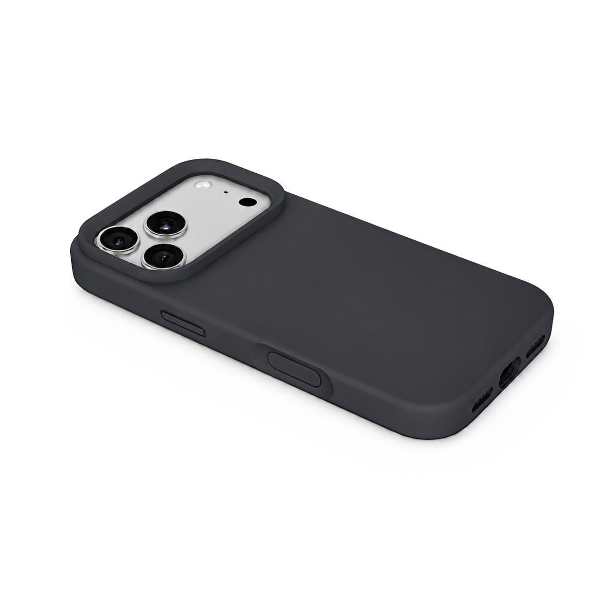 Premium Liquid Silicone iPhone Case – Open Camera – Black