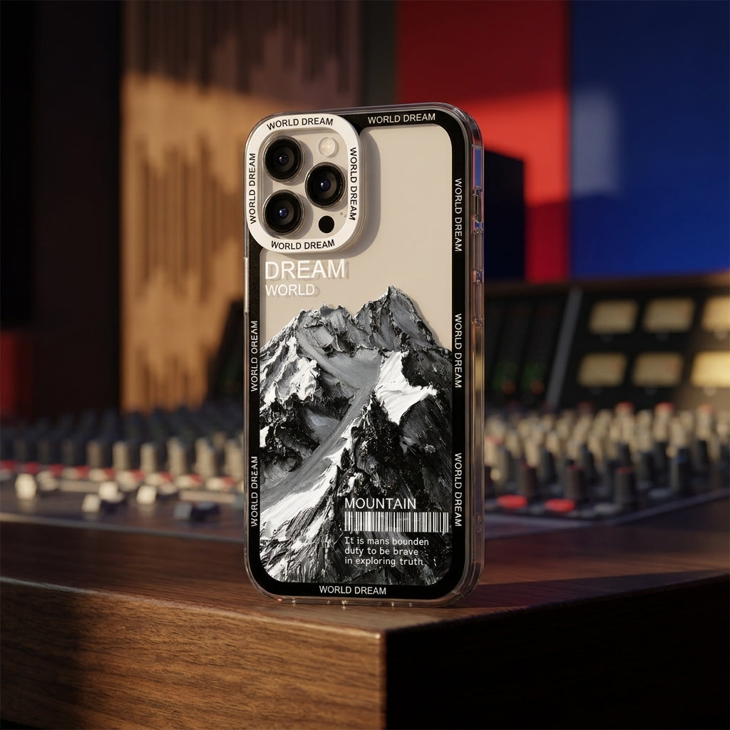 Monochrome Dream Mountain Aesthetic Clear iPhone Case