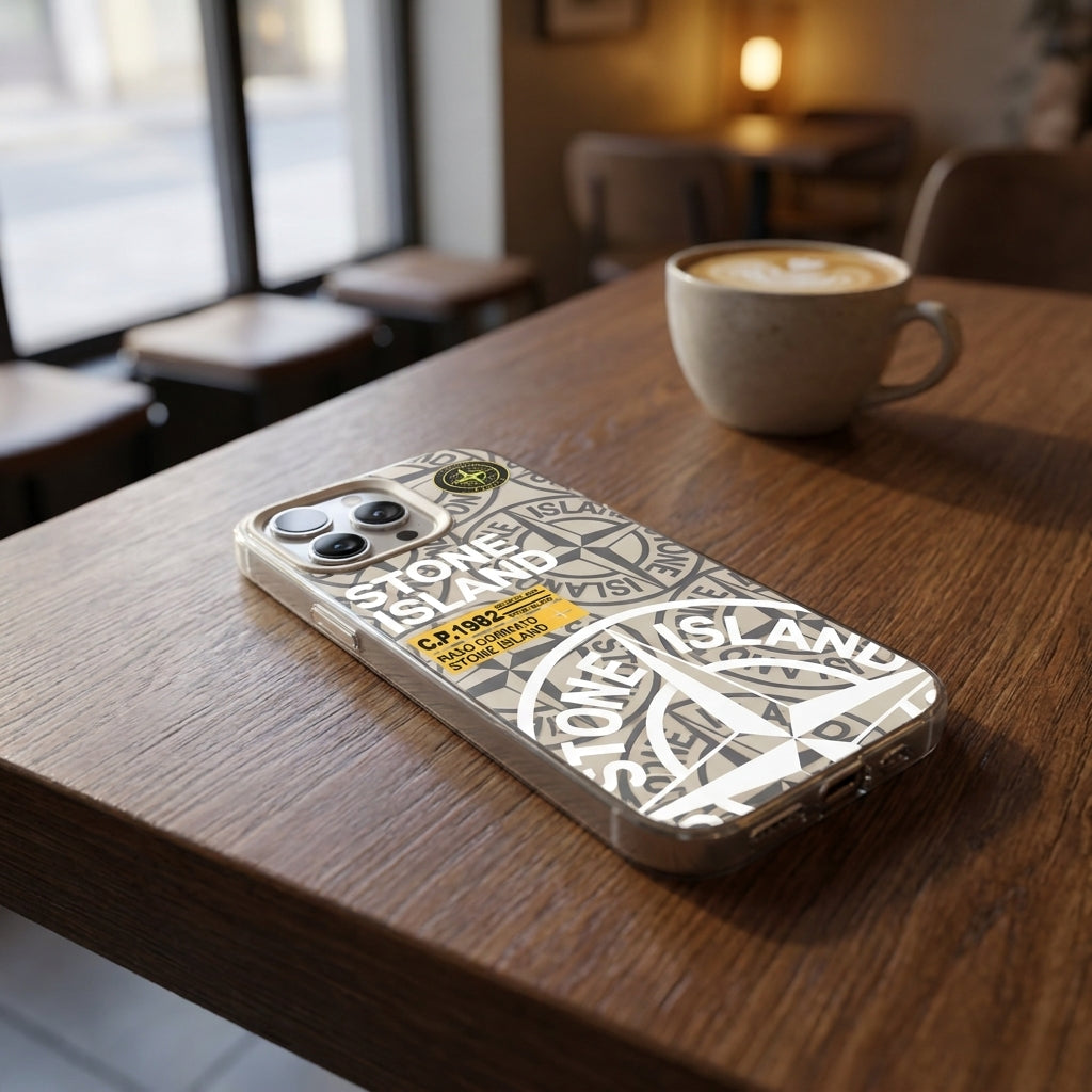 Stone Island Compass Graphic iPhone Case - White