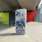 Blue Snow Mountain Aesthetic iPhone Case – lifestyle view 1