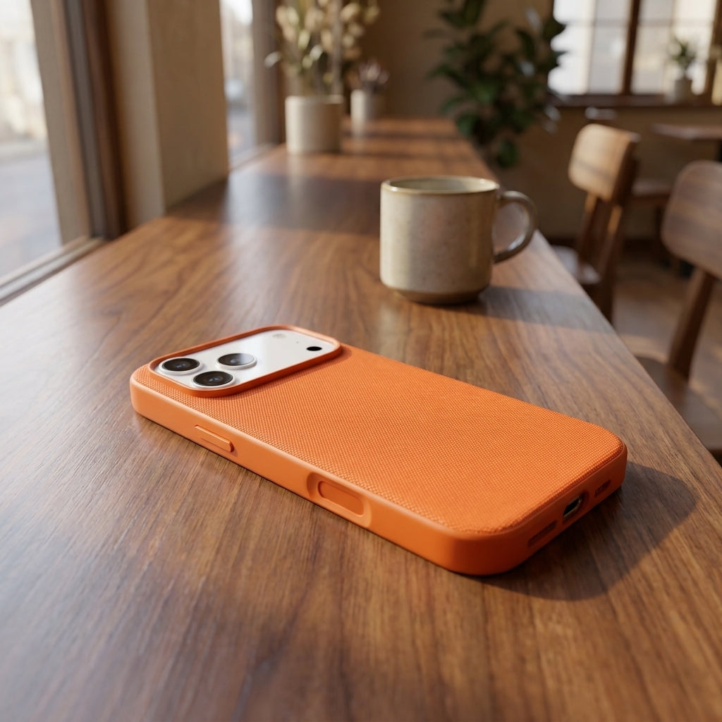 Tech Fabric Texture MagSafe iPhone Case - Orange