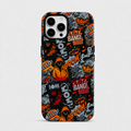 Comic Chaos Orange Matte Glass MagSafe iPhone Case