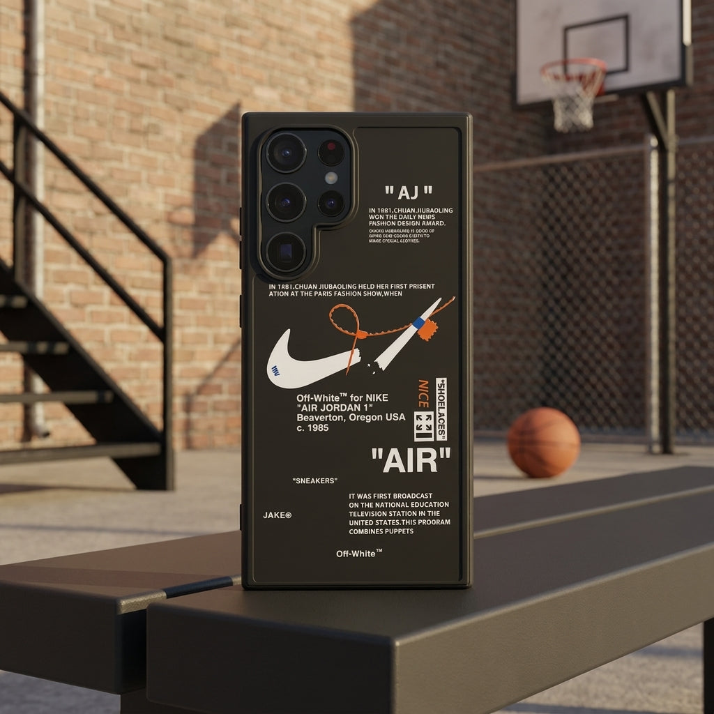 Nike x Off White inspired Streetwear Galaxy Case – Black
