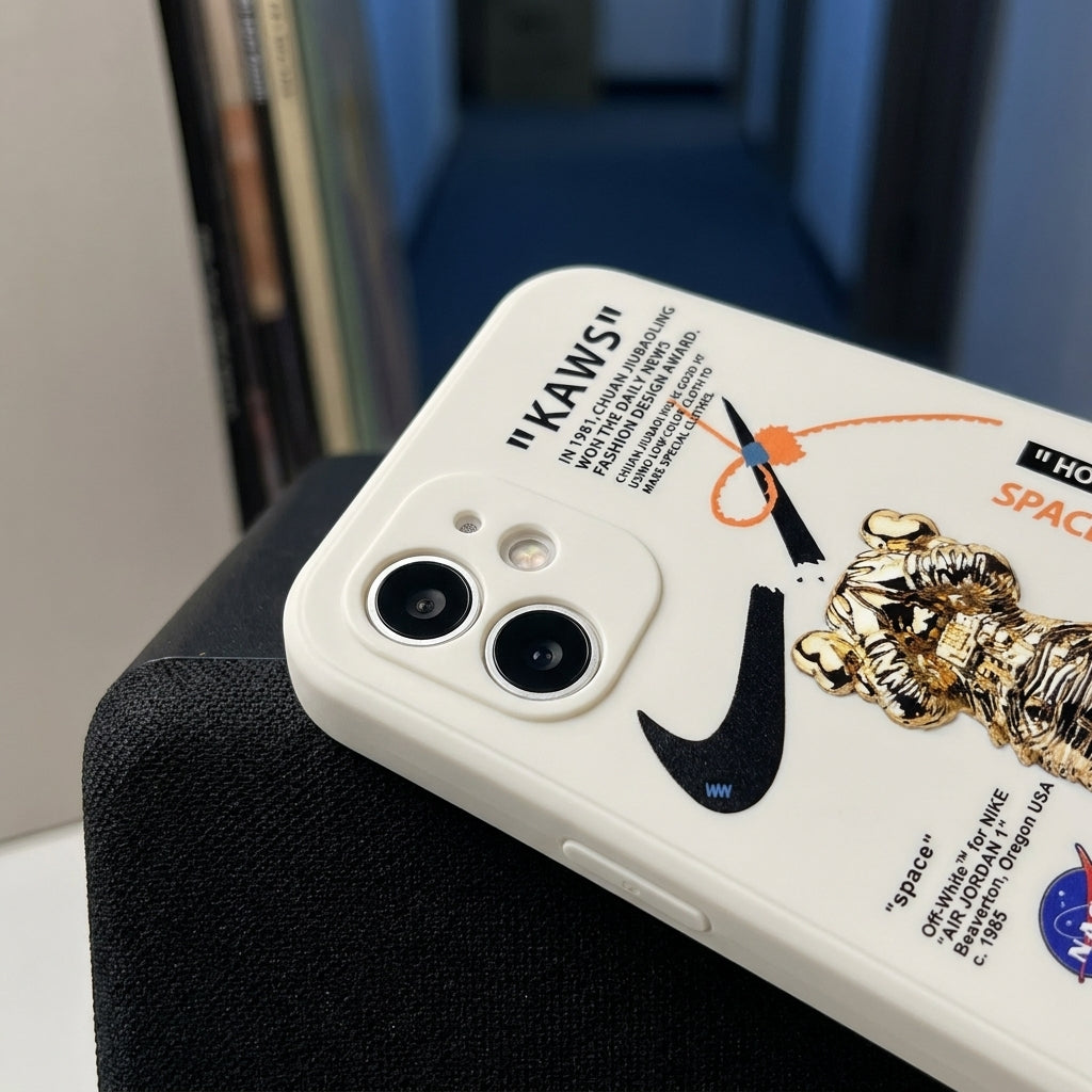 Sneaker Astronaut Streetwear iPhone Case – White – lifestyle view 4