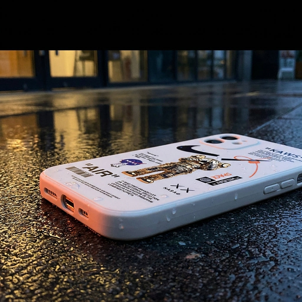 Sneaker Astronaut Streetwear iPhone Case – White – lifestyle view 5