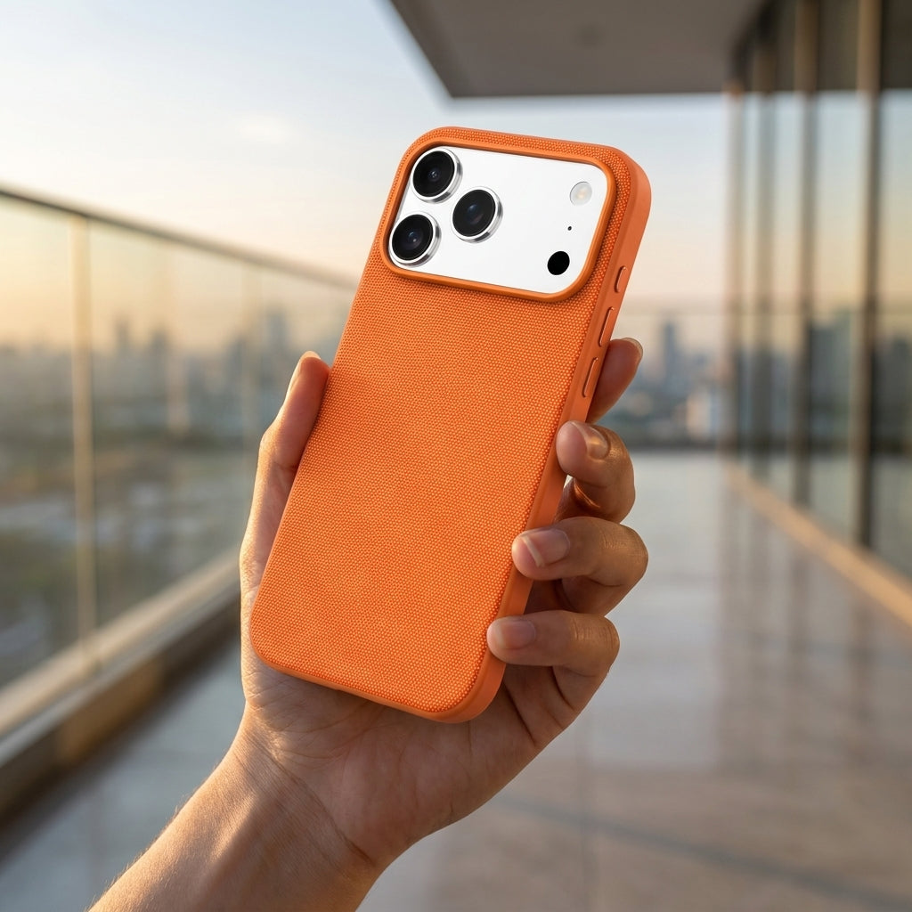 Tech Fabric Texture MagSafe iPhone Case - Orange