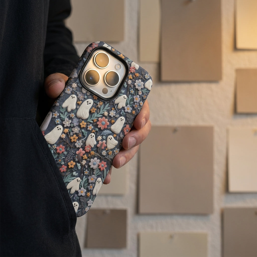 Ghost Meadow Matte Glass MagSafe iPhone Case