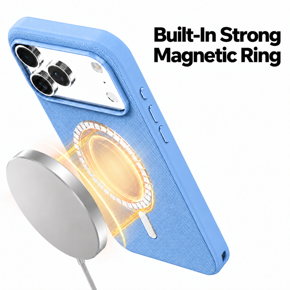 Technical Woven Fabric MagSafe iPhone Case - Light blue