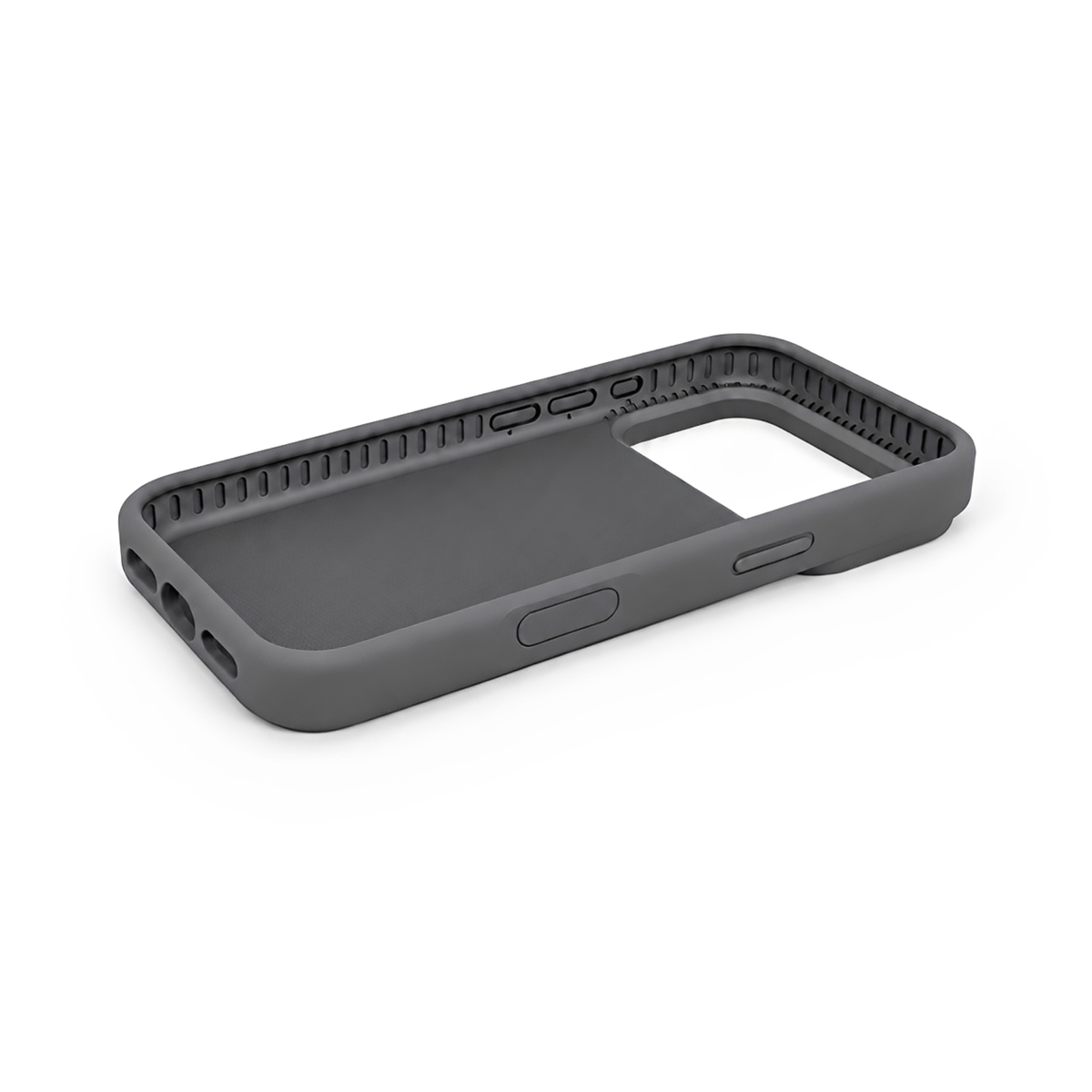 Premium Liquid Silicone iPhone Case – Open Camera – Charcoal