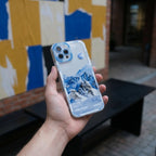 Blue Snow Mountain Aesthetic iPhone Case – lifestyle view 6