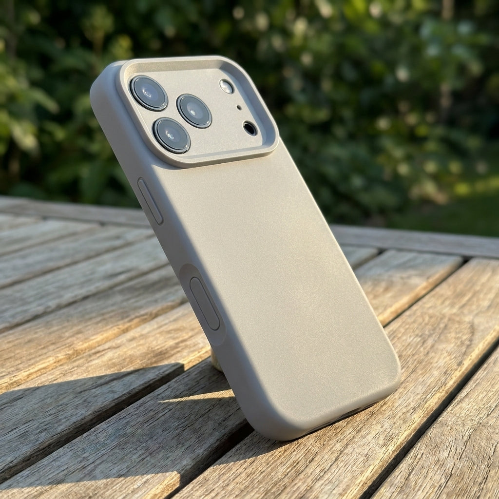 Premium Liquid Silicone iPhone Case – Precision Camera – Rock Gray