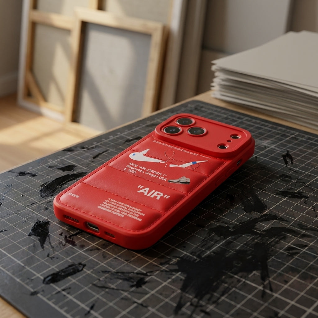 3D Crimson Red Sneaker Streetwear iPhone Case – lifestyle view 2