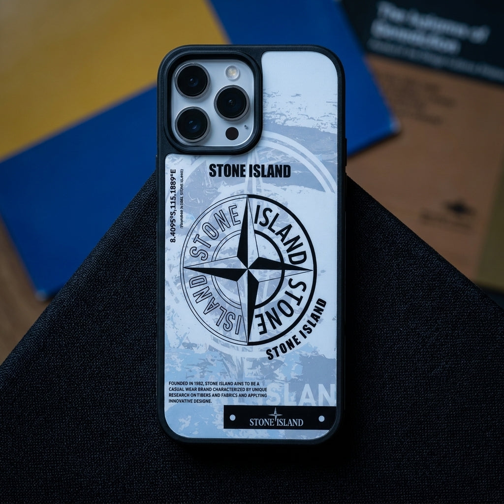 Stone Island Hypebeast Designer iPhone Case - White