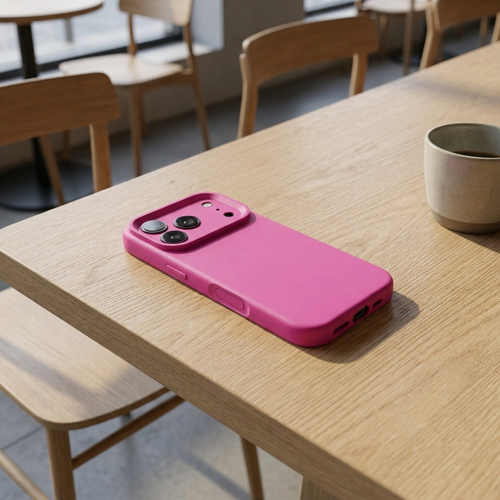 Premium Liquid Silicone iPhone Case – Precision Camera – Dragon Fruit