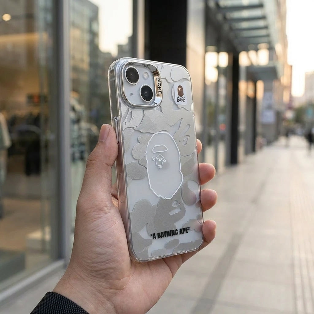 APE Silver Camo Limited iPhone Case - White