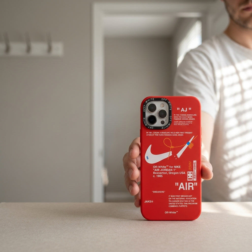 Nike x Off White inspired Streetwear iPhone Case – Red