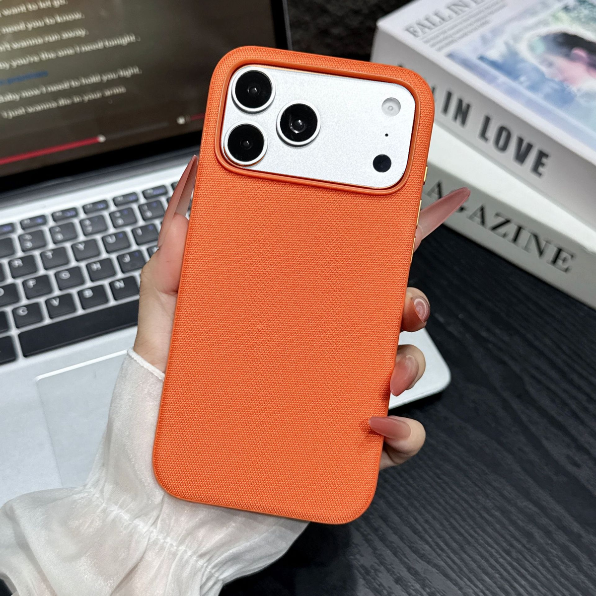 Technical Woven Fabric MagSafe iPhone Case - Orange