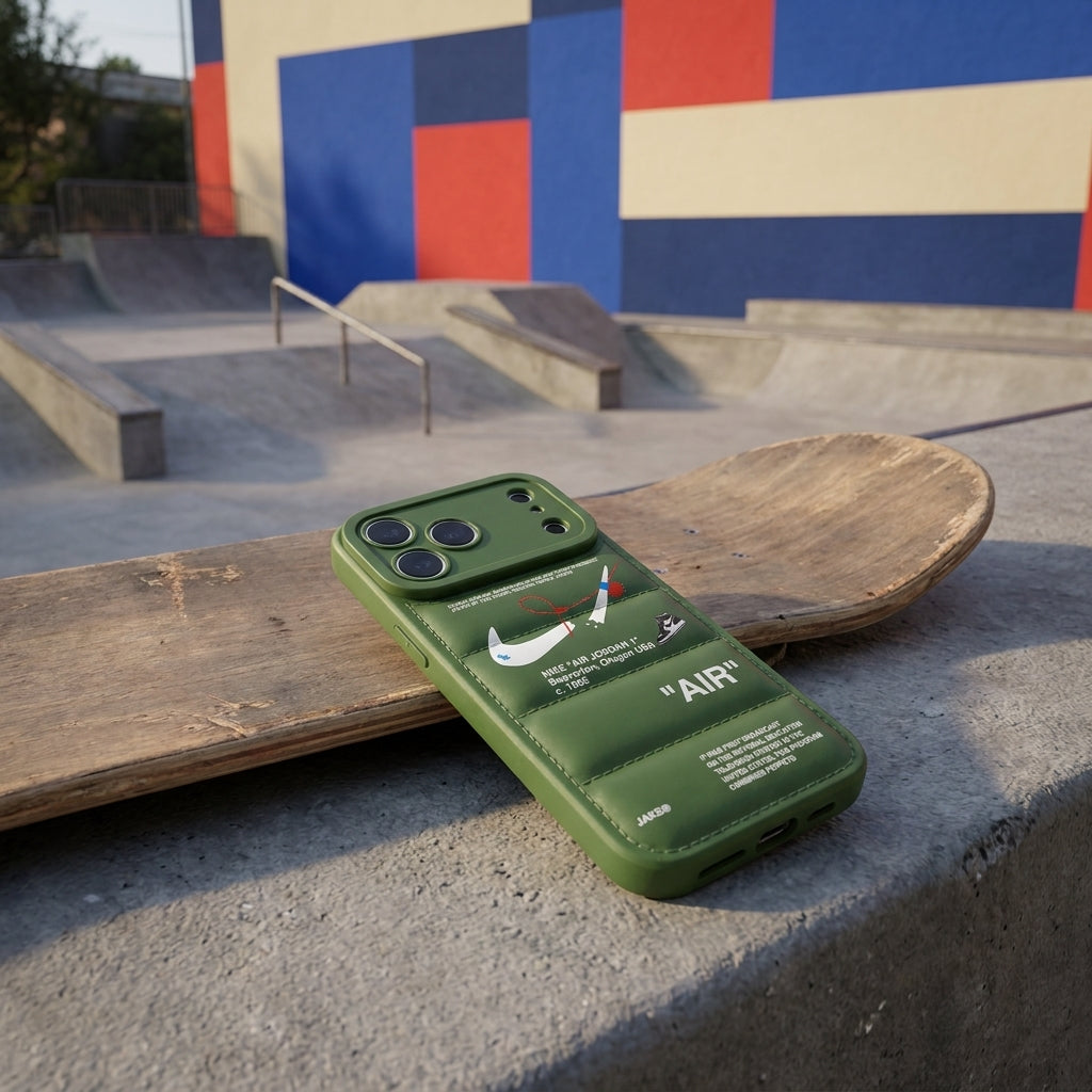 3D Olive Green Sneaker Streetwear iPhone Case – lifestyle view 1