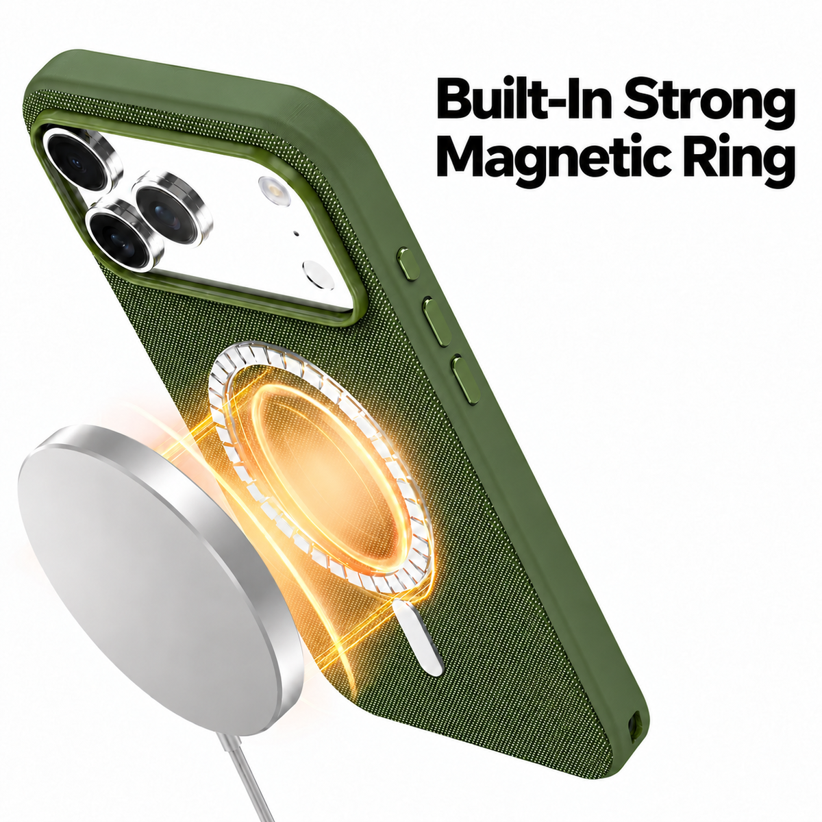 Technical Woven Fabric MagSafe iPhone Case - Green