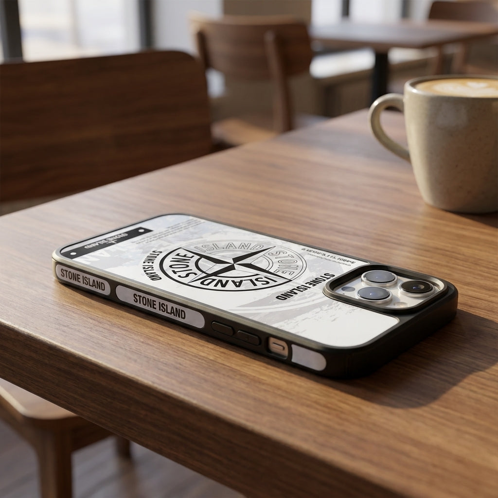 Stone Island Hypebeast Designer iPhone Case - White